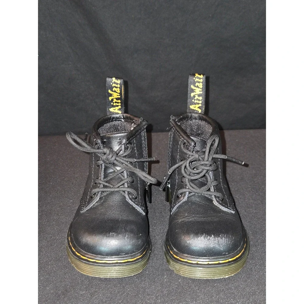 Dr. Martens 1460 Toddler Black Leather‎ Ankle Boots Lace Up & Zipper US 5